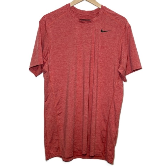 Nike Dri-Fit Extra Large XL Heather Red Pink Short Sleeve Crewneck Tee Athletic - Picture 1 of 5